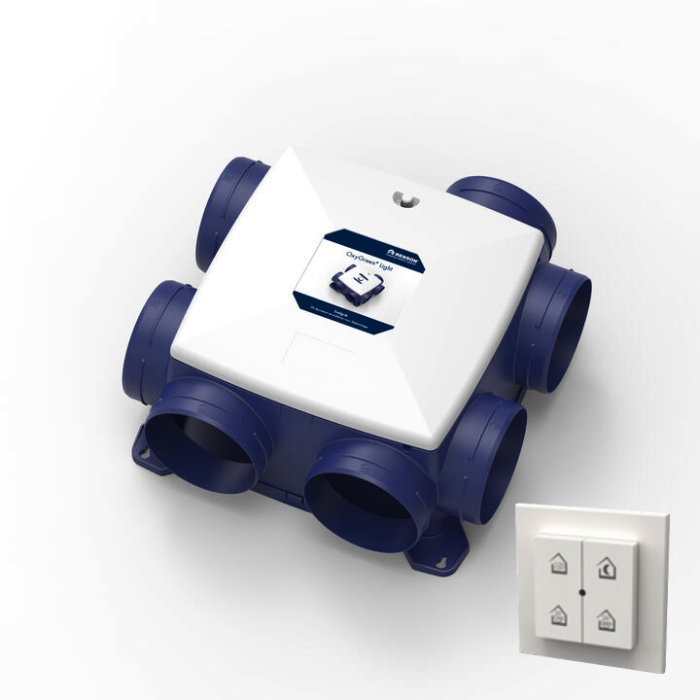 Renson Oxygreen Light met vochtsensor - 372m3/h - Randaarde - SET incl. RF afstandsbediening Renson Oxygreen Light met vochtsensor - 372m3/h - Randaarde - SET incl. RF afstandsbediening