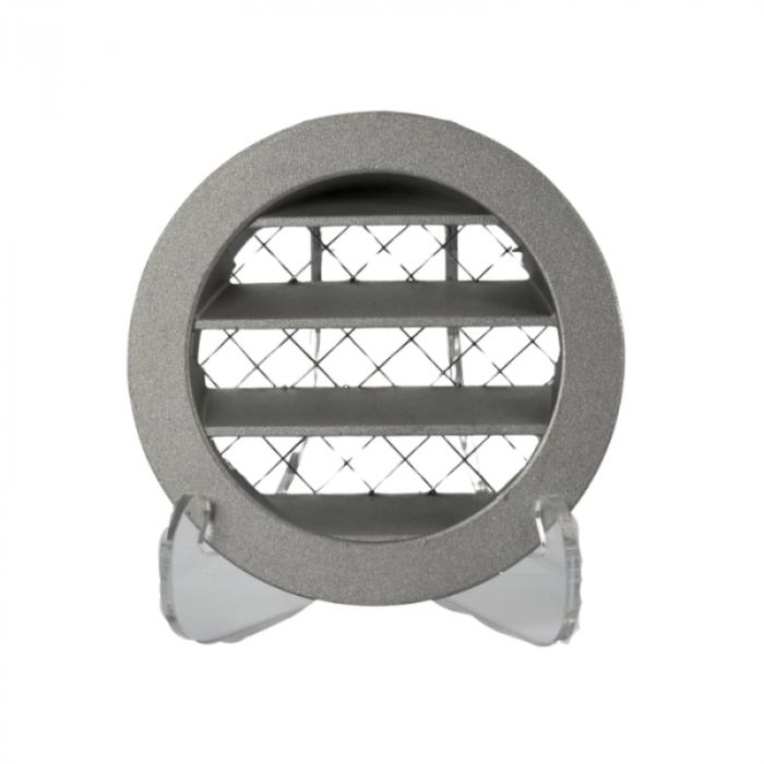 Rond buitenluchtrooster aluminium Ø 150mm met grofmazig gaas - hoge doorlaat Rond buitenluchtrooster aluminium Ø 150mm met grofmazig gaas - hoge doorlaat