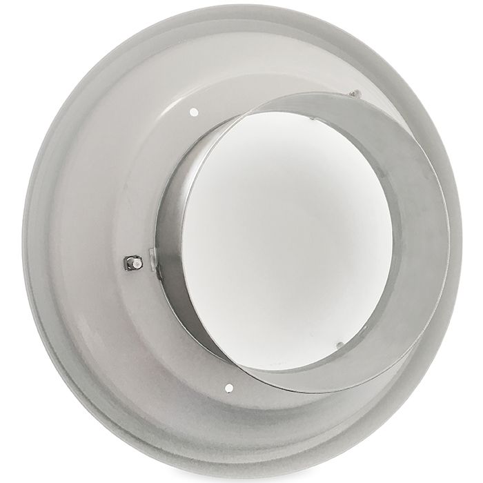 Rond plafondrooster opbouw met instelbaar uitblaaspatroon Ø 315mm - staal - wit