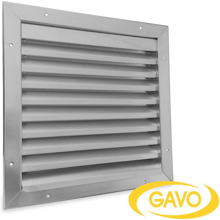 Buitenmuurrooster inbouwmaat (BxH) 500 x 500mm - RVS 304 Buitenmuurrooster inbouwmaat (BxH) 500 x 500mm - RVS 304