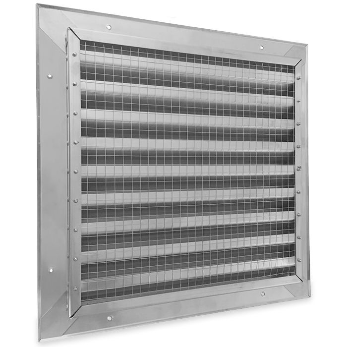 Buitenmuurrooster inbouwmaat (BxH) 500 x 500mm - RVS 304 Buitenmuurrooster inbouwmaat (BxH) 500 x 500mm - RVS 304