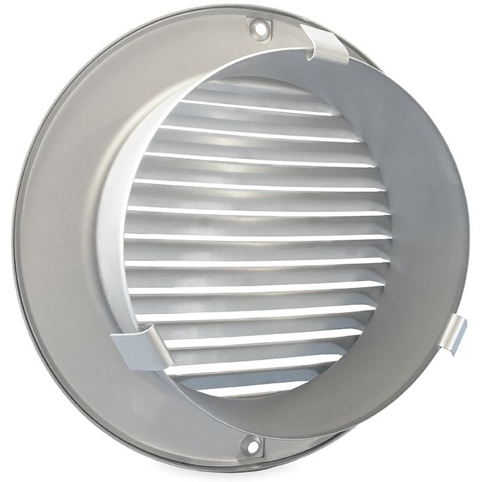 Rond schoepenrooster met aansluitbus Ø 100mm - Geborsteld RVS