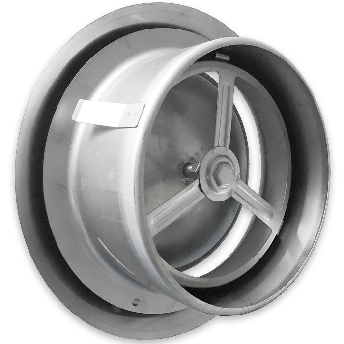 Rooster/ventiel (afvoer & toevoer) Ø125mm - Geborsteld RVS