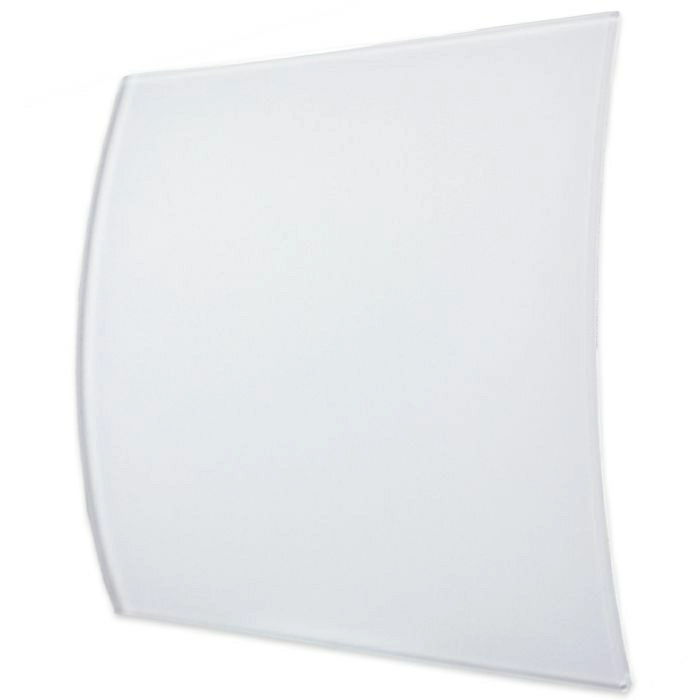 Design ventilatierooster vierkant (lucht afvoer & toevoer) Ø100mm - gebogen GLAS - mat wit-Wit-Vlak vierkant 100mm x 100mm