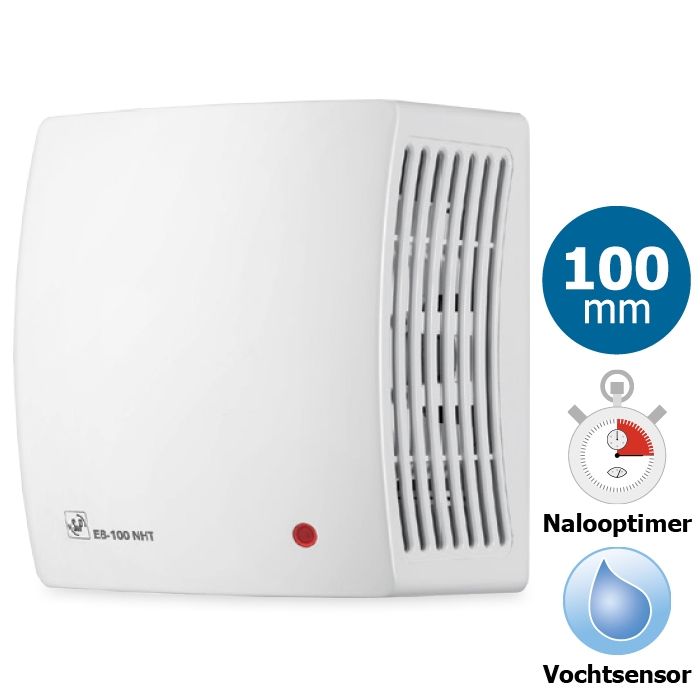 [TweedeKans] S&P centrifugale badkamerventilator (EB-100NHT) - Ø 100mm - MET TIMER + VOCHTSENSOR