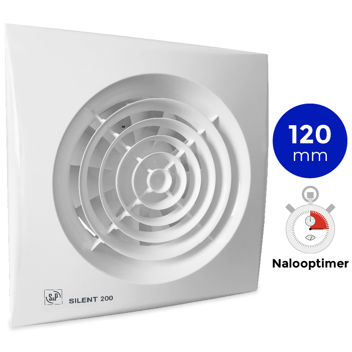 Badkamer/toilet ventilator Soler & Palau Silent (200CRZ) - Ø 120mm - MET TIMER