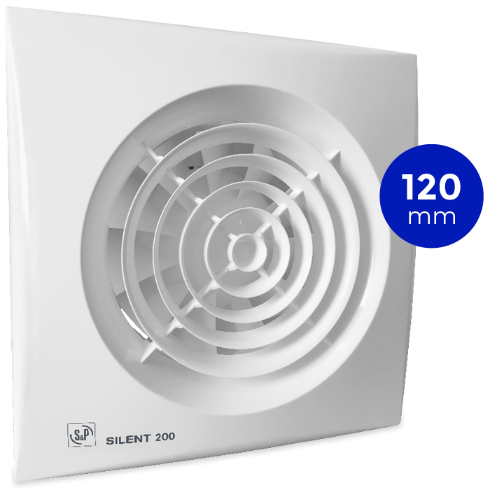 Badkamer/toilet ventilator Soler & Palau Silent (200CZ) - Ø 120mm - STANDAARD