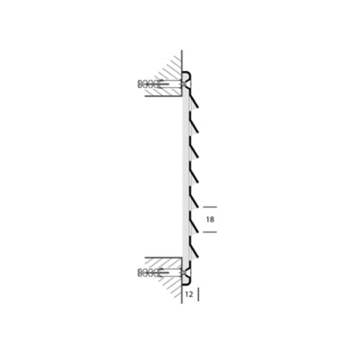 Aluminium schoepenrooster opbouw 195 x 195mm - WIT (1-2020W)