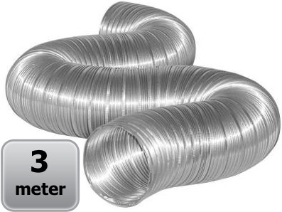 Semi-flexibele slang aluminium Ø 125mm - lengte 3 meter