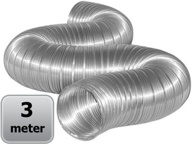 Semi-flexibele slang aluminium Ø 100mm - lengte 3 meter