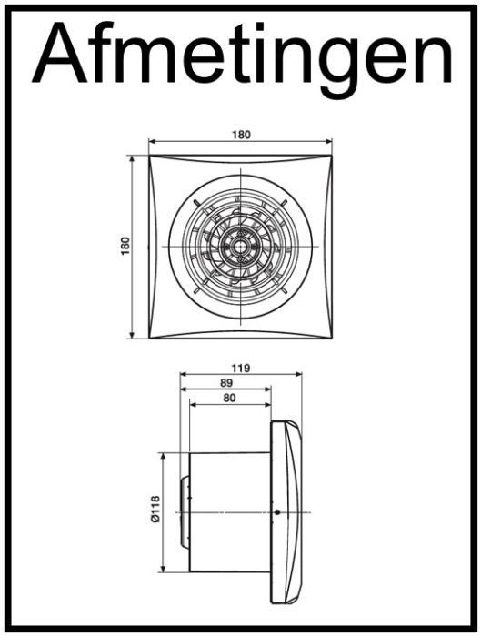 Badkamer/toilet ventilator Soler & Palau Silent (200CRZ) - Ø 120mm - MET TIMER