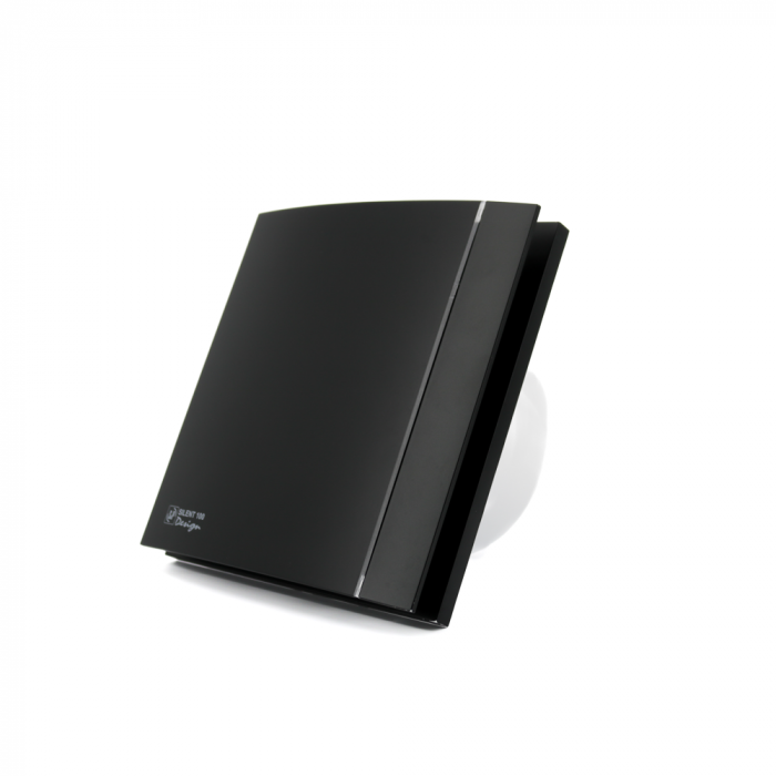 Design badkamerventilator Soler & Palau Silent (100CRZ) - Ø 100mm - MET TIMER - Mat Zwart