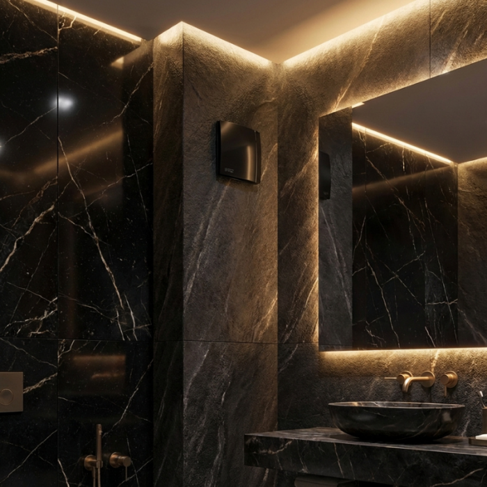 Design badkamerventilator Soler & Palau Silent (200CZ) - Ø 120mm - AAN/UIT - Mat Zwart