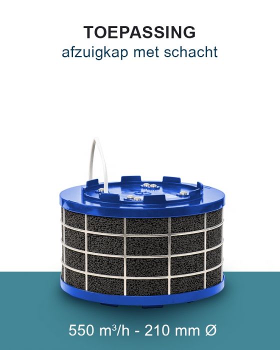 PuriVent SILO plasmafilter voor afzuigkap (schacht 240mm+) - 550 m3/h - aansluiting Ø150mm