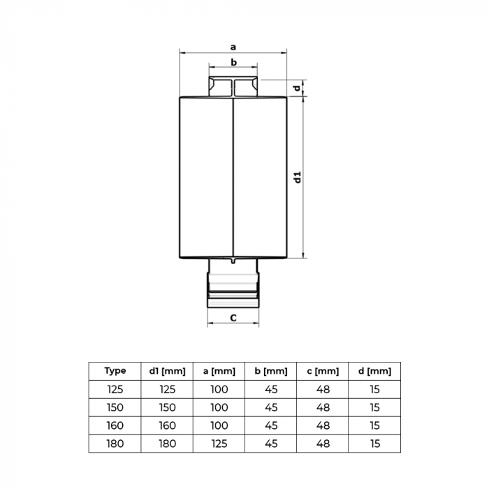 Ubbink Aerfoam - Geïsoleerd leidingsysteem koppelstuk Ø160mm - 0188255 Ubbink Aerfoam - Geïsoleerd leidingsysteem koppelstuk Ø160mm - 0188255