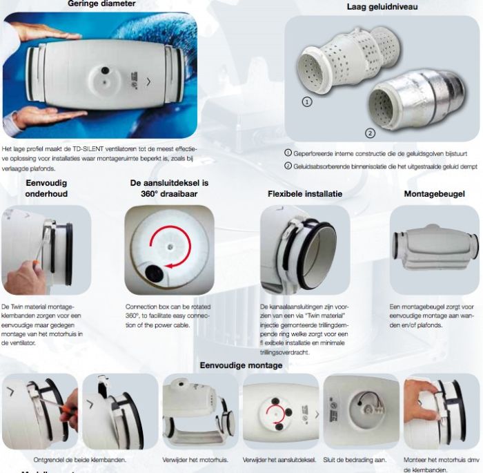 Soler & Palau Buisventilator TD-350/125 Silent, aansluitdiameter 125mm