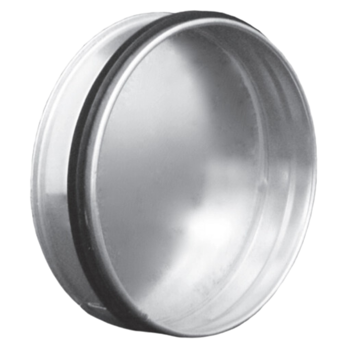 Deksel met rubberdichting voor spiraalbuis galva Ø 125mm 