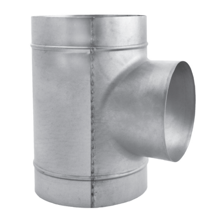 T-stuk voor spiraalbuis galva ∅ 355mm met aftakking ∅ 250mm - 90 graden