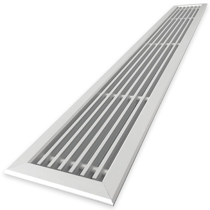 Tabletrooster inbouw voor gatmaat (BxH) 1000 x 100mm - rechte staven - aluminium