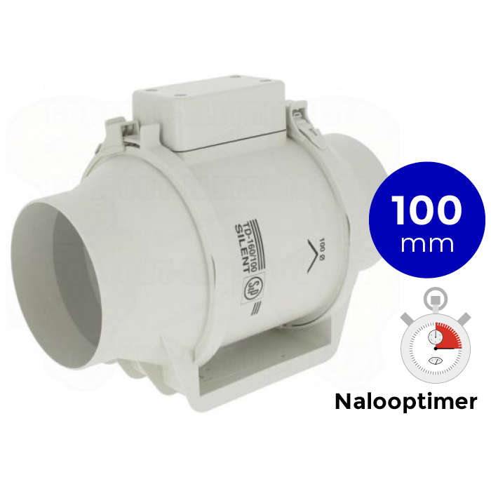 Soler & Palau Buisventilator TD-160/100 NT Silent met nalooptimer, diameter 100mm