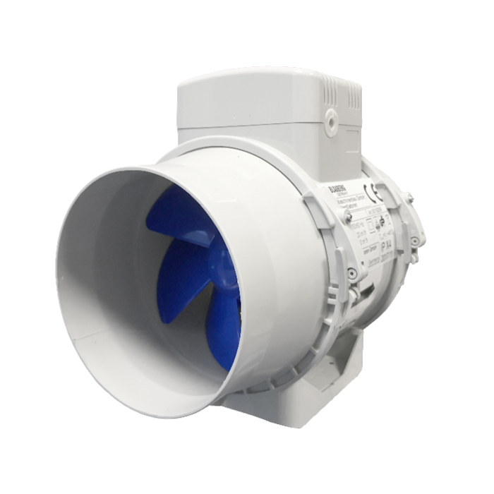 Blauberg TURBO-E-100T Buisventilator MET NALOOPTIMER - 187 m3/h - aansluiting 100mm Blauberg TURBO-E-100T Buisventilator MET NALOOPTIMER - 187 m3/h - aansluiting 100mm