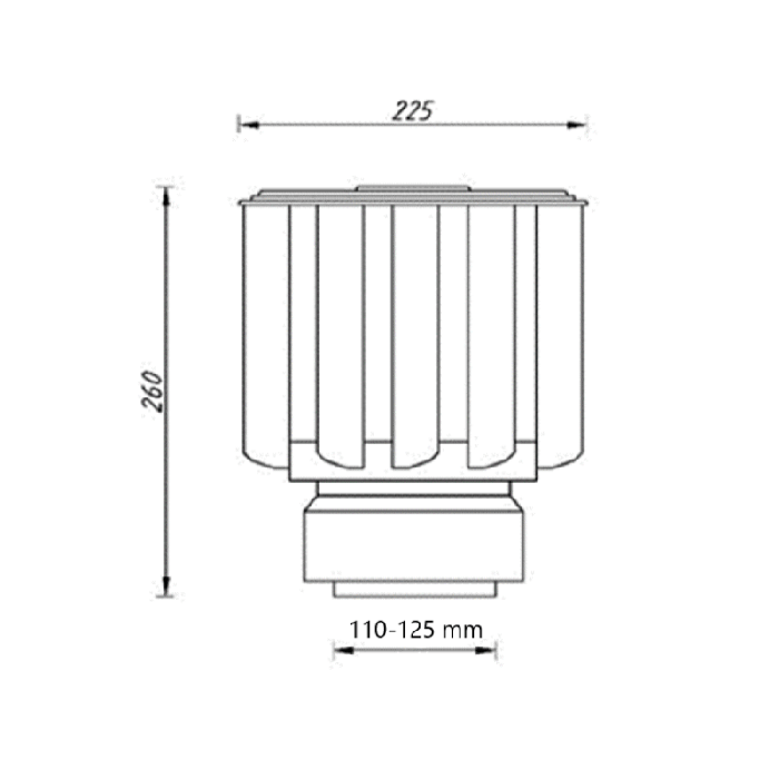 Vent-Alu Rotor PP - windgedreven ventilator 110-125mm