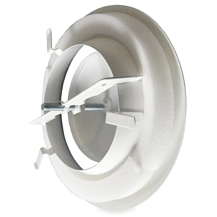 Rooster/ventiel (luchttoevoer) Ø 100mm staal - wit - MET BUS