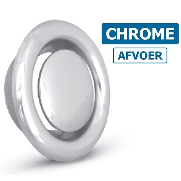 Rooster/ventiel (afzuiging) Ø 150mm staal - chrome - MET BUS