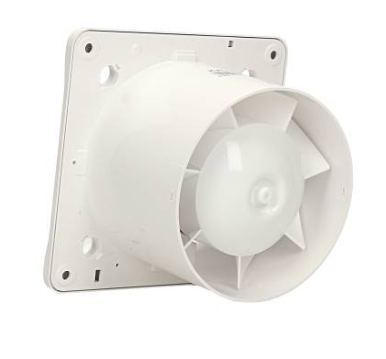 Pro-Design badkamer/toilet ventilator - STANDAARD (KW100) - Ø100mm - vlak GLAS - mat grijs