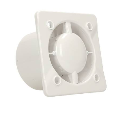 Pro-Design badkamer/toilet ventilator - MET TIMER (KW100T) - Ø100mm - vlak GLAS - mat grijs