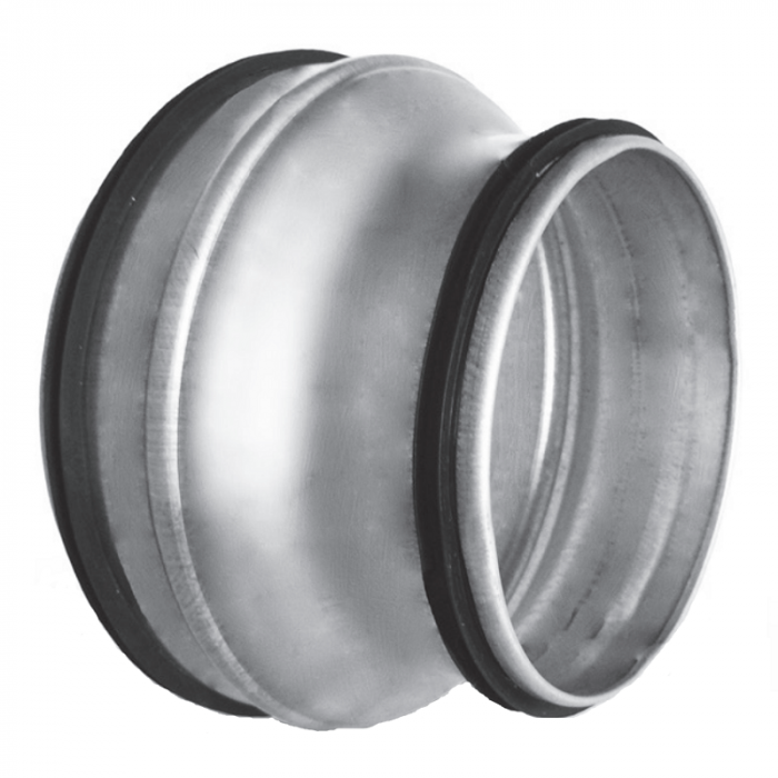 Verloopstuk voor spiraalbuis galva van Ø 180mm naar Ø 125mm