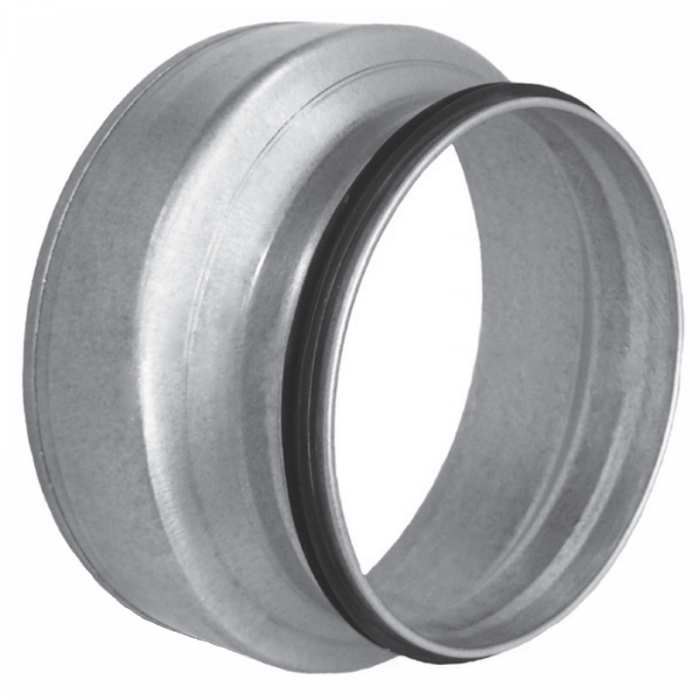 Verloopstuk van hulpstuk Ø 250mm naar spiraalbuis galva Ø 100mm met rubberdichting