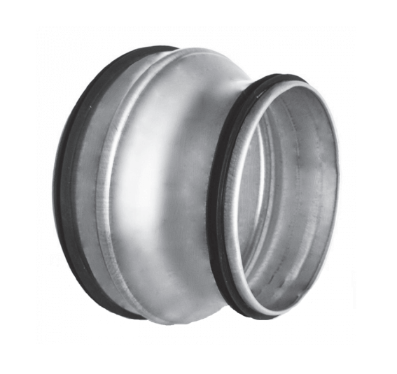Verloopstuk voor spirobuis van Ø 180mm naar Ø 160mm - met afdichtingsrubber Verloopstuk voor spirobuis van Ø 180mm naar Ø 160mm - met afdichtingsrubber