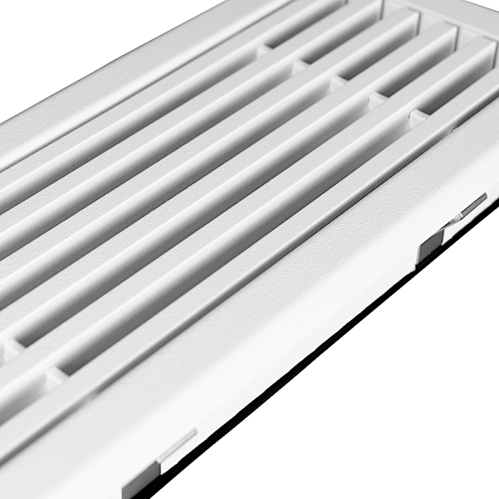 Wandrooster met volumeregelaar t.b.v. 220 x 55mm - staal - WIT RAL9003 