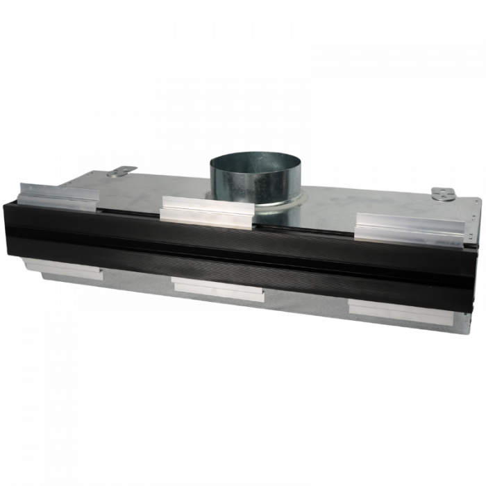 Instucbaar frameloos lijnrooster - 900mm - geïsoleerde plenumbox Ø125mm - TOEVOER & AFVOER