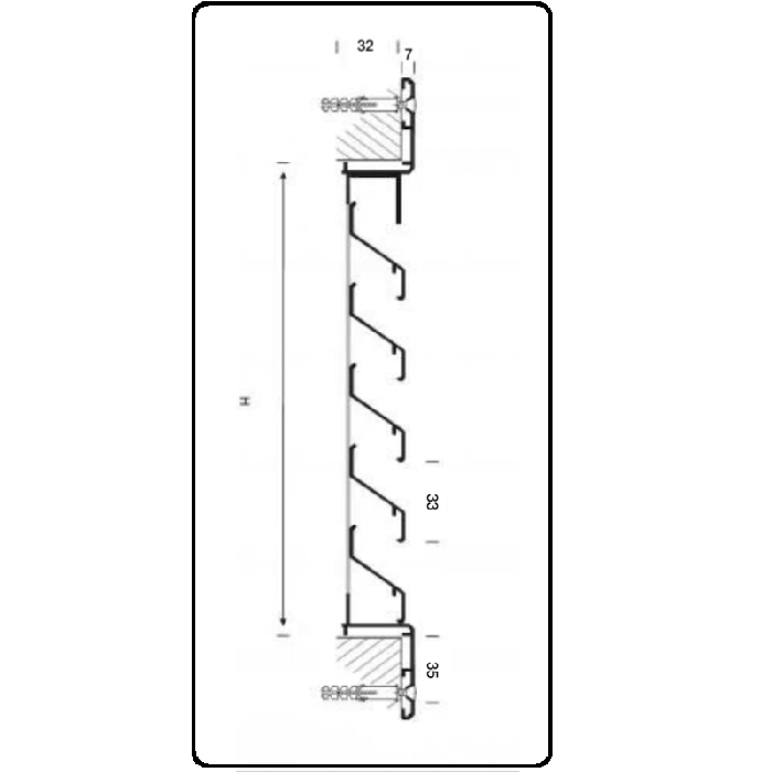 Lamellenrooster VTA-701 (INBOUW) – aluminium - Z-lamel - MAATWERK VENTIMA