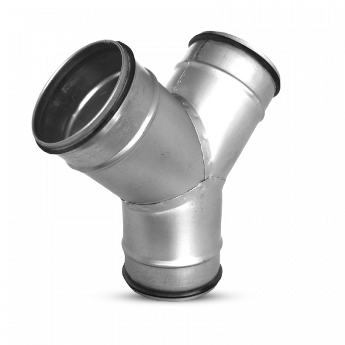 Y-stuk (broekstuk) voor spiraalbuis galva Ø250mm met 45º aftakkingen van Ø250mm