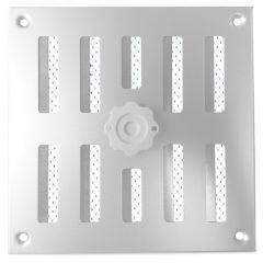 Afsluitbaar schuifrooster opbouw 195 x 195mm - RVS Afsluitbaar schuifrooster opbouw 195 x 195mm - RVS