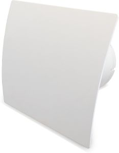 Whisper Pro-Design badkamerventilator - Ø100mm - met nalooptimer - gebogen kunststof - wit