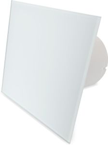 Pro-Design badkamer/toilet ventilator - TREKKOORD (KW125W) - Ø 125mm - vlak GLAS - mat wit