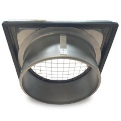 Gevelkap RVS aansluitmaat Ø 150mm met grofmazig gaas (hoge doorlaat) Gevelkap RVS aansluitmaat Ø 150mm met grofmazig gaas (hoge doorlaat)