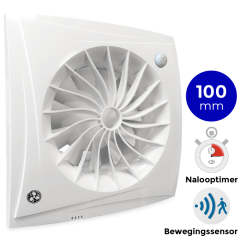 Badkamerventilator Blauberg Sileo - Ø 100mm - MET TIMER + BEWEGINGSSENSOR (SILEO100IR)
