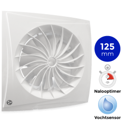 Badkamerventilator Blauberg Sileo - Ø 125mm - MET TIMER + VOCHTSENSOR (SILEO125H) Badkamerventilator Blauberg Sileo - Ø 125mm - MET TIMER + VOCHTSENSOR (SILEO125H)