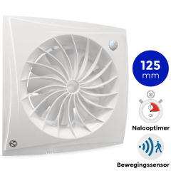 Badkamerventilator Blauberg Sileo - Ø 125mm - MET TIMER + BEWEGINGSSENSOR (SILEO125IR) Badkamerventilator Blauberg Sileo - Ø 125mm - MET TIMER + BEWEGINGSSENSOR (SILEO125IR)
